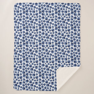 Blueberries Print Fruit Pattern Sherpa Blanket