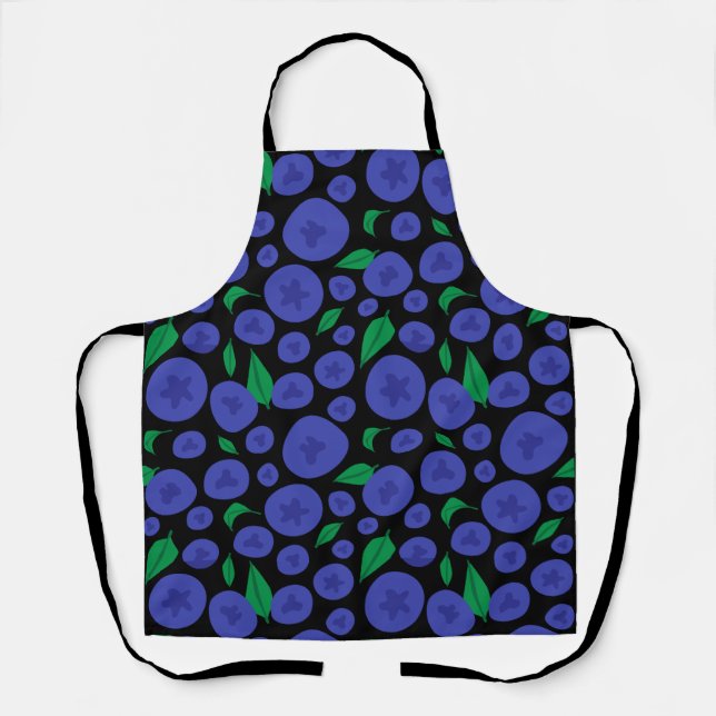 Blueberries Seamless Pattern Apron (Front)