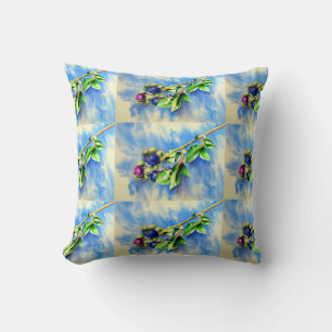Blueberries Throw Pillow
