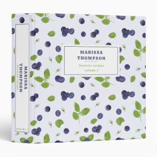 Blueberries Watercolor Blueberry Blossoms Foliage Binder