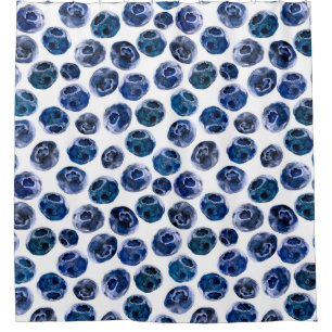 Blueberries: watercolor illustrated pattern.