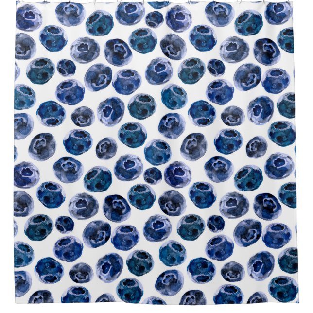 Blueberries: watercolor illustrated pattern. (Front)