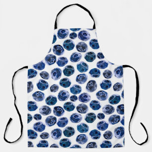 Blueberries: watercolor illustrated pattern. apron