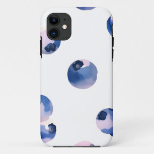 Blueberries Watercolor Pattern  iPhone 11 Case