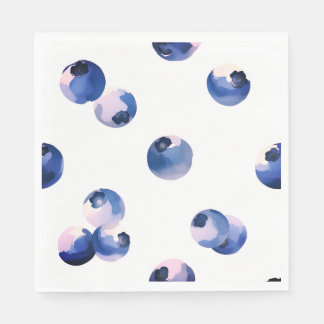 Blueberries Watercolor Pattern  Napkin