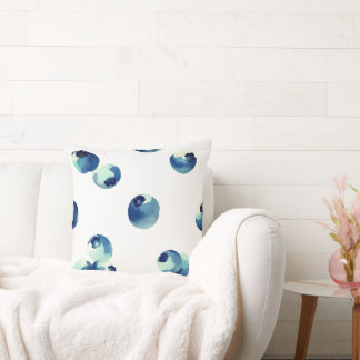 Blueberries Watercolor Pattern  Throw Pillow