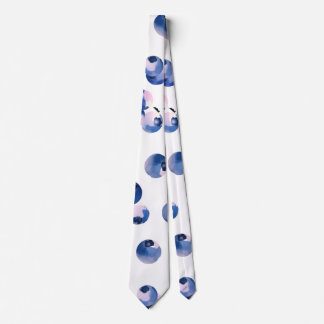 Blueberries Watercolor Pattern  Tie