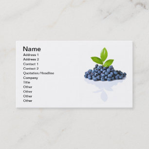Blueberries With Green Leaves Business Card