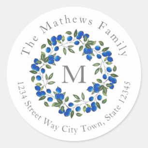Blueberries Wreath Labels