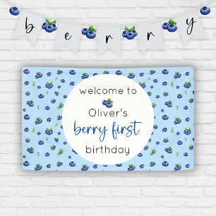 Blueberry 1st Birthday Berry First Banner