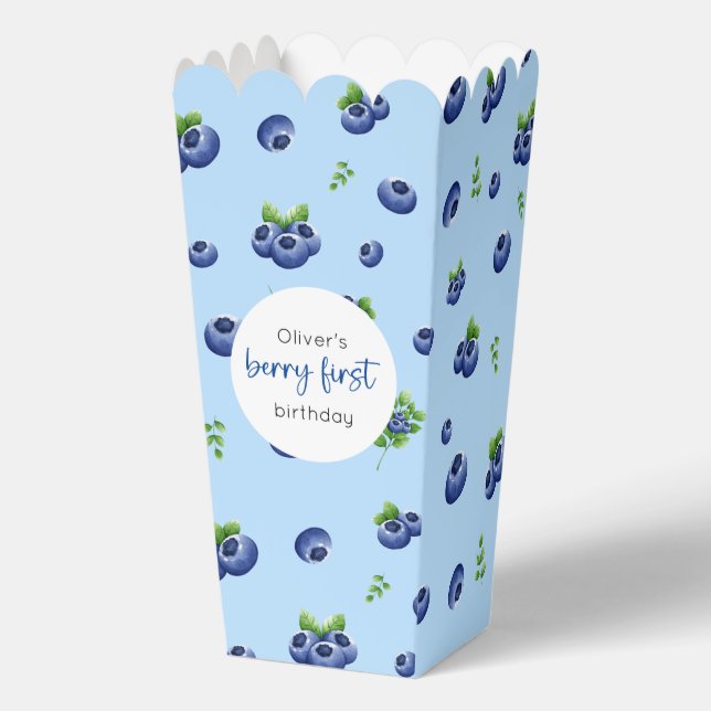 Blueberry 1st Birthday Berry First Favor Box (Front)