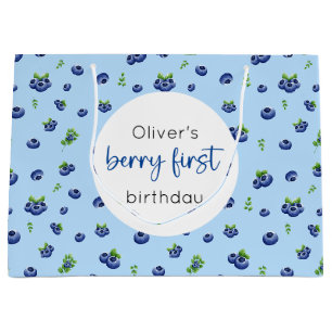 Blueberry 1st Birthday Berry First Large Gift Bag