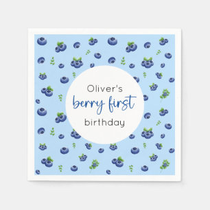 Blueberry 1st Birthday Berry First Napkin