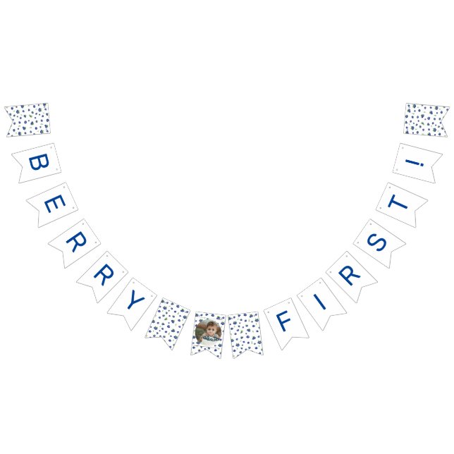 Blueberry 1st Birthday Berry First Photo Bunting Flags (All)