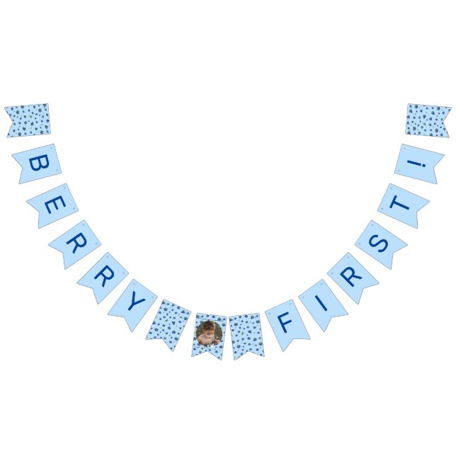 Blueberry 1st Birthday Berry First Photo Bunting Flags (All)