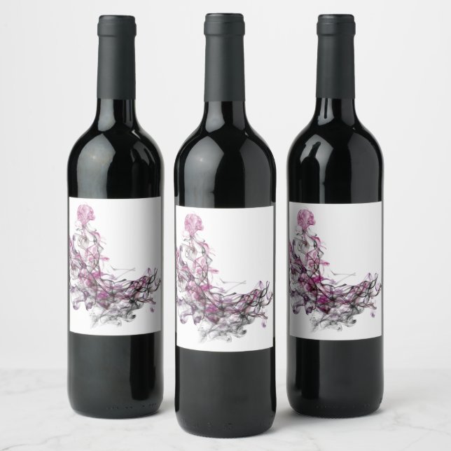 blueberry abstraction wine label (Bottles)