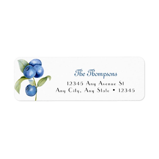 Blueberry | Adresse de retour de Baby shower sucré (Devant)