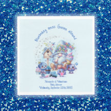 Blueberry and Gnomes Baby Shower Paper Napkin