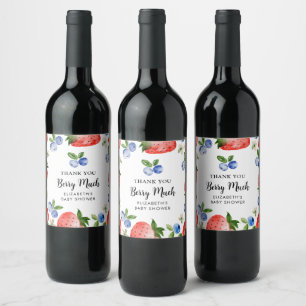 Blueberry and Strawberry Thank You Wine Label