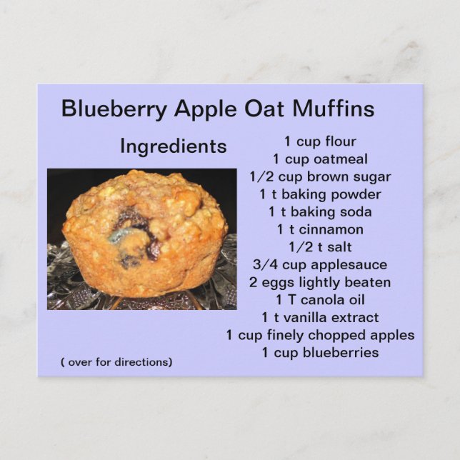 Blueberry Apple Oat Muffins Postcard (Front)