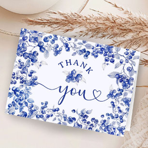 BlueBerry Baby shower Bleu plié Merci Cartes