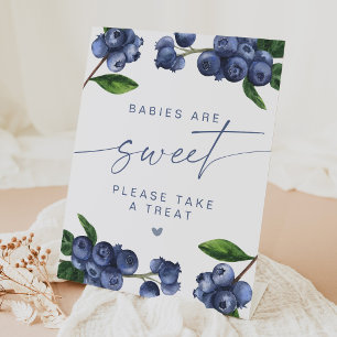 Blueberry Baby Shower Dessert Table Pedestal Sign