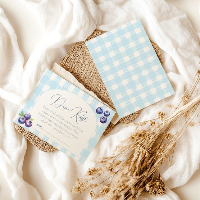 Blueberry baby shower diaper raffle enclosure card (Creator Uploaded)