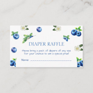 Blueberry Baby Shower Diaper Raffle Ticket Enclosure Card