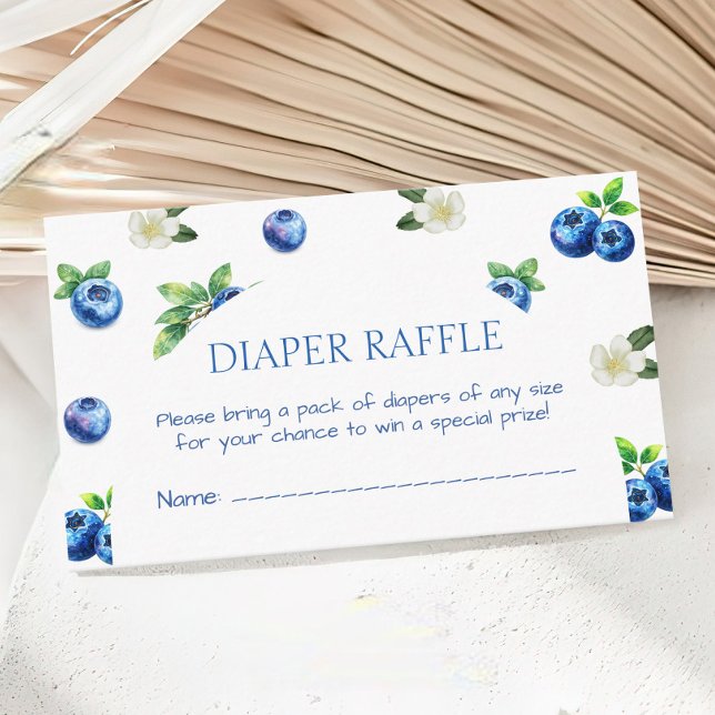 Blueberry Baby Shower Diaper Raffle Ticket Enclosure Card (Creator Uploaded)