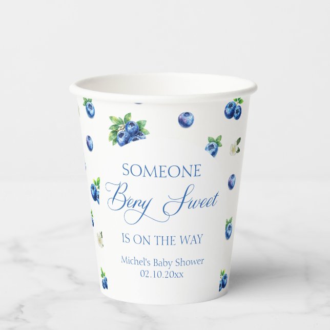Blueberry Baby Shower Paper Cups (Front)