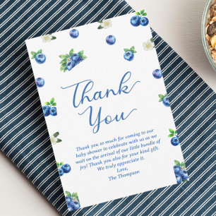 Blueberry Baby Shower Thank You Card