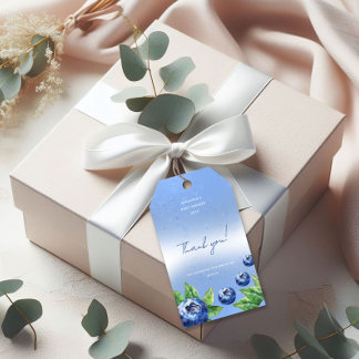 Blueberry Baby shower Thank you Gift Tag
