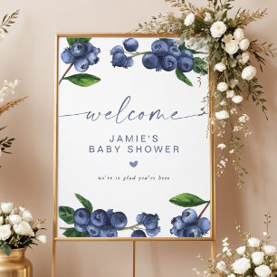 Blueberry Baby Shower Welcome Poster