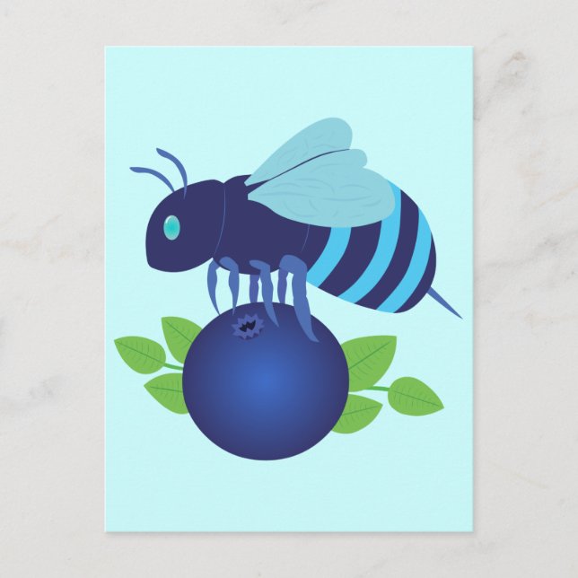 Blueberry Bee Postcard (Front)