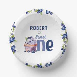 Blueberry Berry First 1st Birthday Paper Plate
