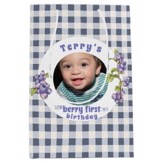 Blueberry Berry First Birthday Medium Gift Bag