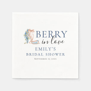 Blueberry Berry in Love Bridal Shower Napkin