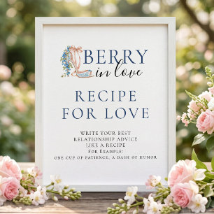 Blueberry Berry Recipe For Love Bridal Shower Sign