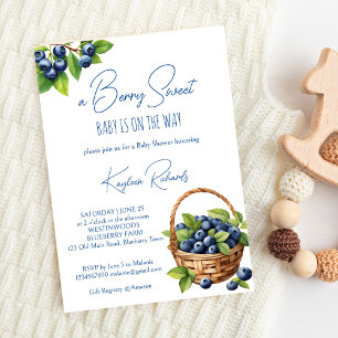 Blueberry berry sweet baby shower invitation