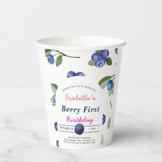 Blueberry berry sweet baby shower paper cups