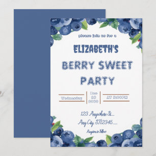 blueberry Berry Sweet birthday party Invitation