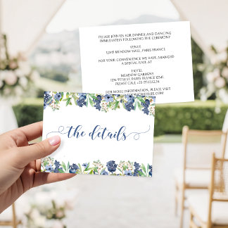 Blueberry Berry Sweet Floral Fall Wedding Details Enclosure Card
