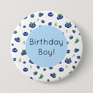 Blueberry Birthday 3 Inch Round Button
