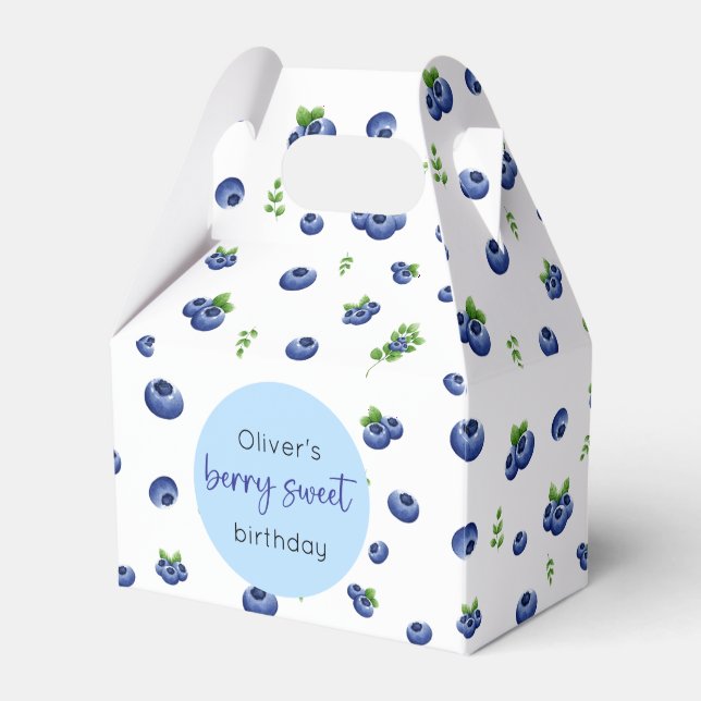 Blueberry Birthday Berry Sweet Favor Box (Front Side)