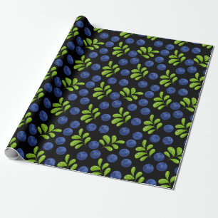 Blueberry Bliss: Fresh Fruit Pattern Design Wrapping Paper