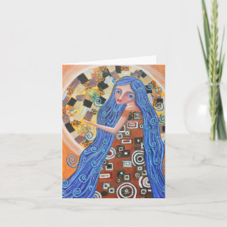 Blueberry Blonde Goddess Blank Card