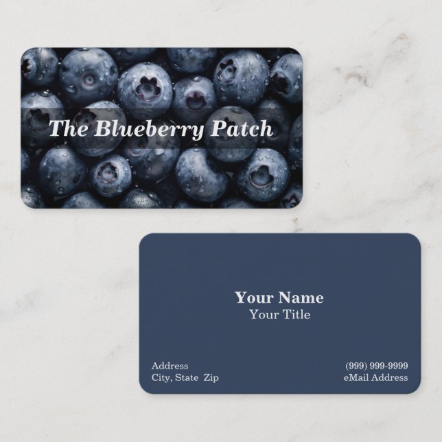 Blueberry / Blueberries / Fruit Business Card (Front/Back)