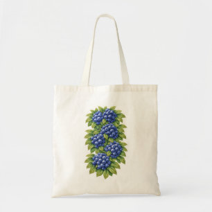 Blueberry Botanical Illustration Tote Bag