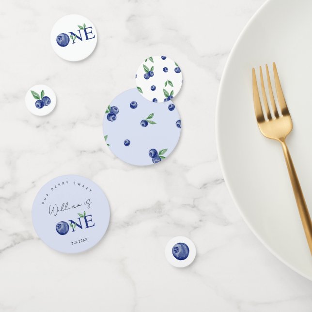 Blueberry boy berry first birthday party confetti (Group)