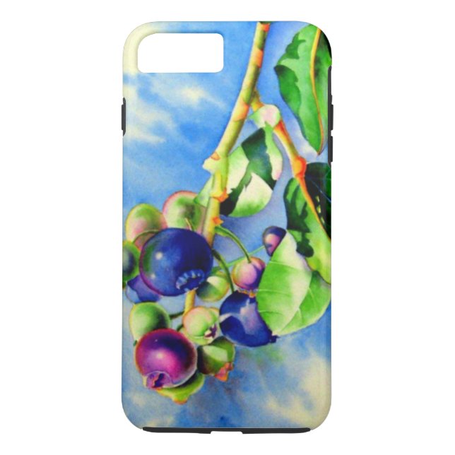 Blueberry branch, watercolor painting Case-Mate iPhone case (Back)